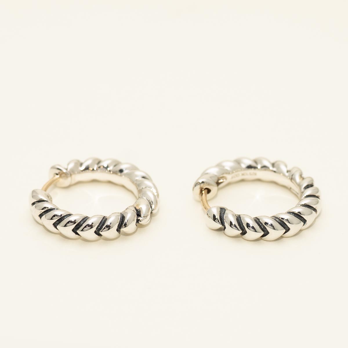 Hoop Earrings in Sterling Silver and 10kt Yellow Gold