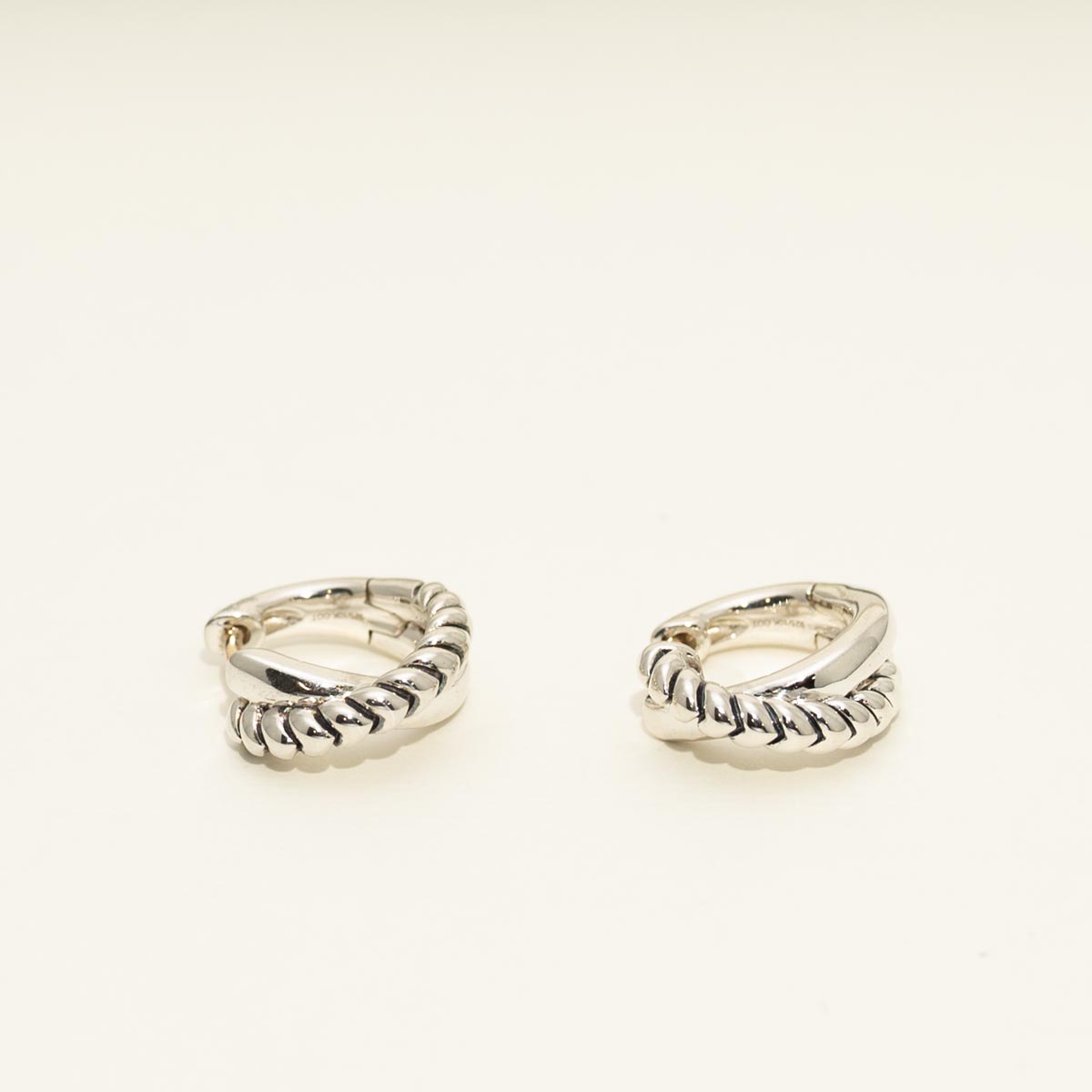 Hoop Earrings in Sterling Silver and 10kt Yellow Gold