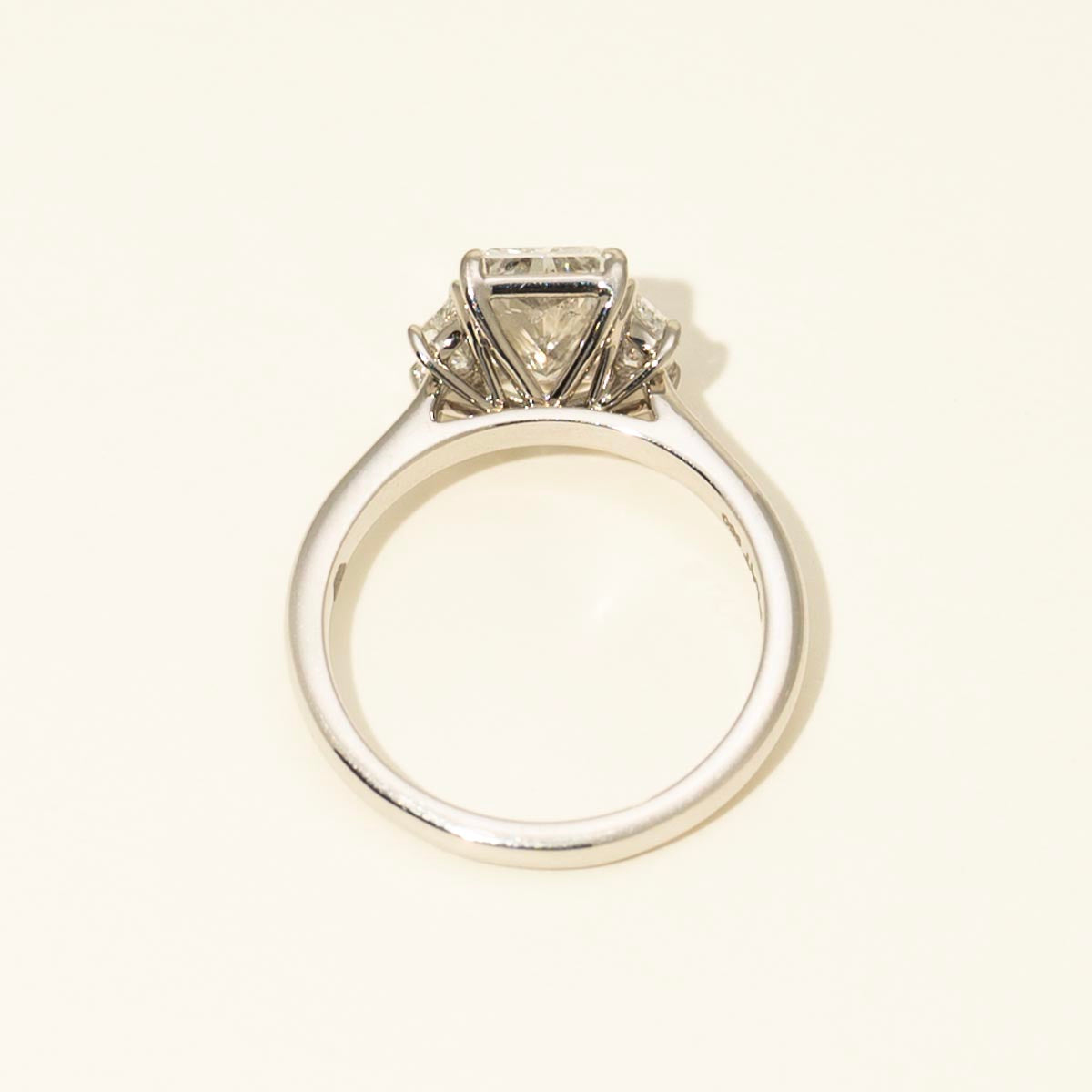 Radiant Cut Diamond Three Stone Engagement Ring in Platinum (2 3/8ct tw)