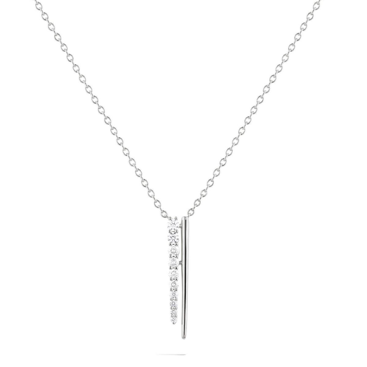 Ashi Couture Diamond Line and Bar Necklace in 18kt White Gold (1/2ct tw)