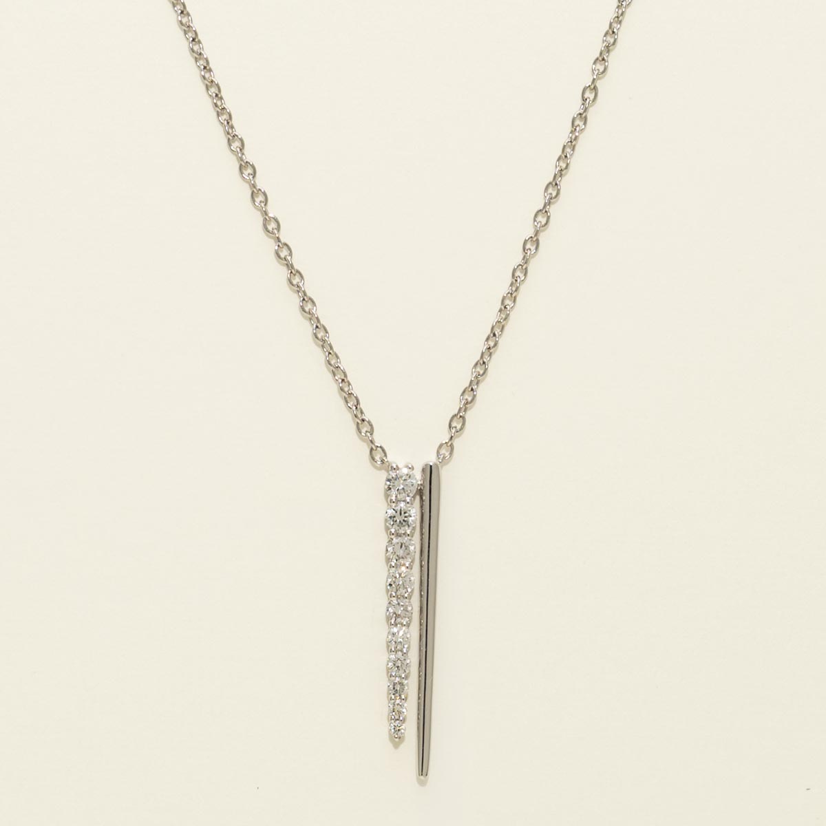 Ashi Couture Diamond Line and Bar Necklace in 18kt White Gold (1/2ct tw)