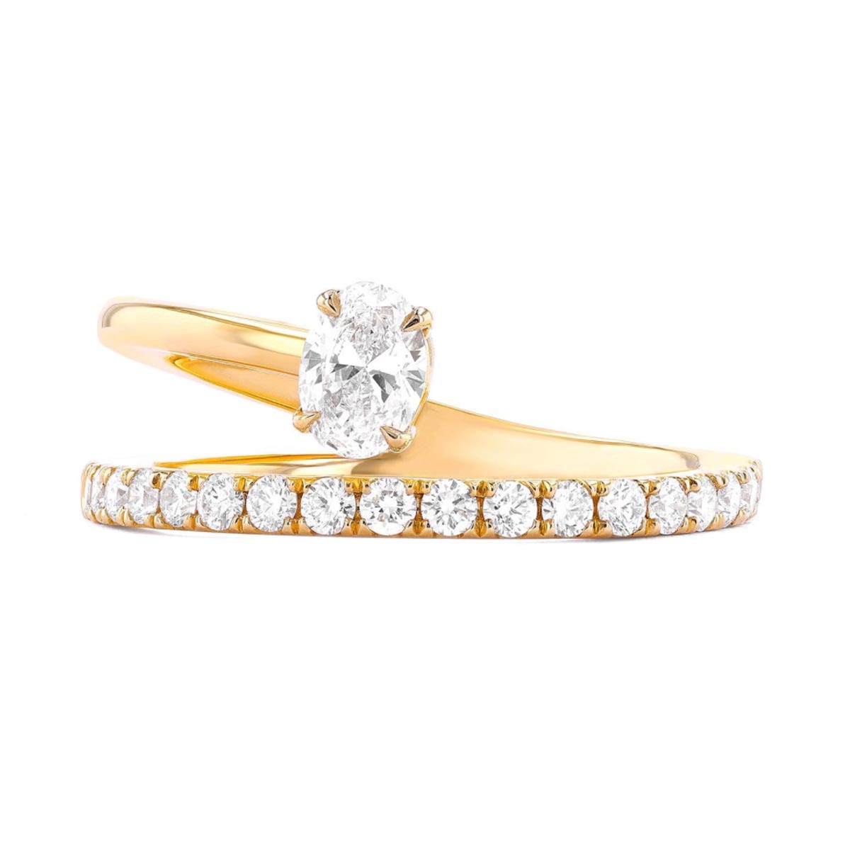 Ashi Couture Paradox Oval Diamond Open Ring in 18kt Yellow Gold (5/8ct tw)