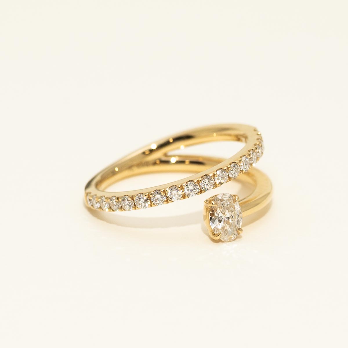 Ashi Couture Paradox Oval Diamond Open Ring in 18kt Yellow Gold (5/8ct tw)