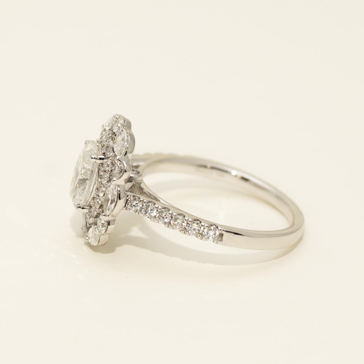 Oval Lab Grown Diamond Halo Engagement Ring in 14kt White Gold (2ct tw)