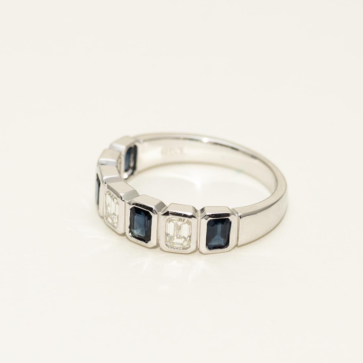 Emerald Cut Sapphire Ring in 14kt White Gold with Diamonds (5/8ct tw)