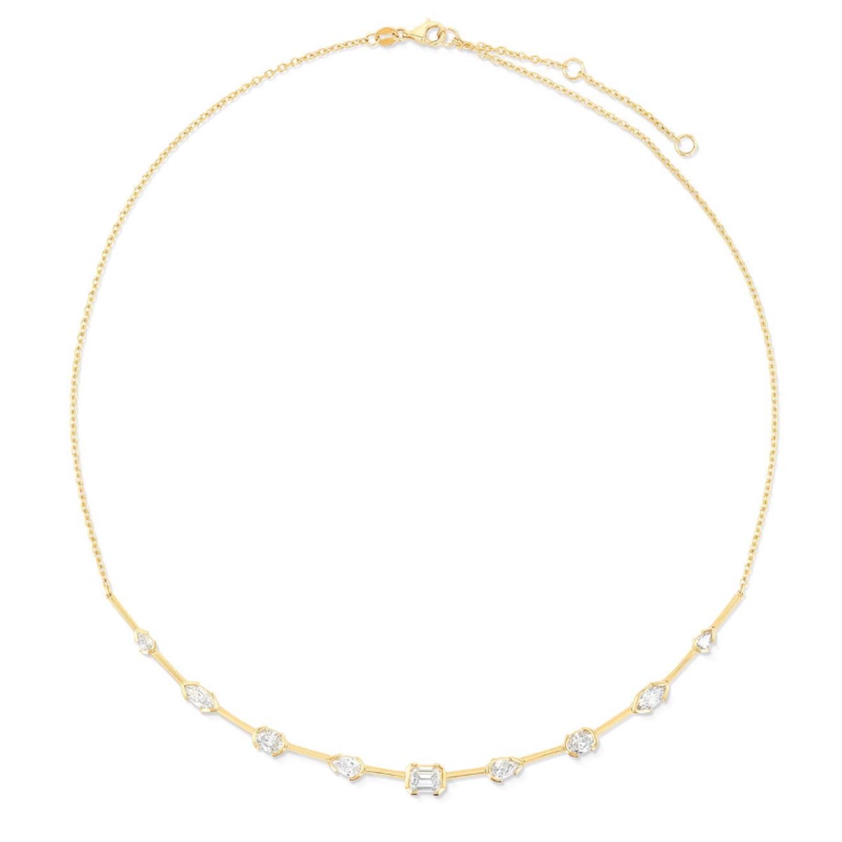 Ashi Couture Duchess Fancy Diamond Bezel Necklace in 18kt Yellow Gold (2 5/8ct tw)
