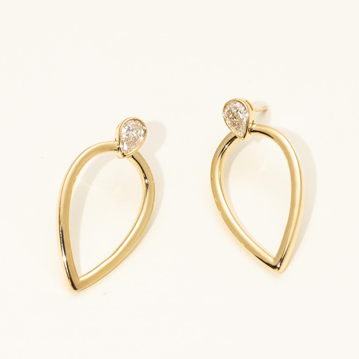 Nolita Collection Pear Diamond Bezel Drop Earrings in 18kt Yellow Gold (5/8ct tw)