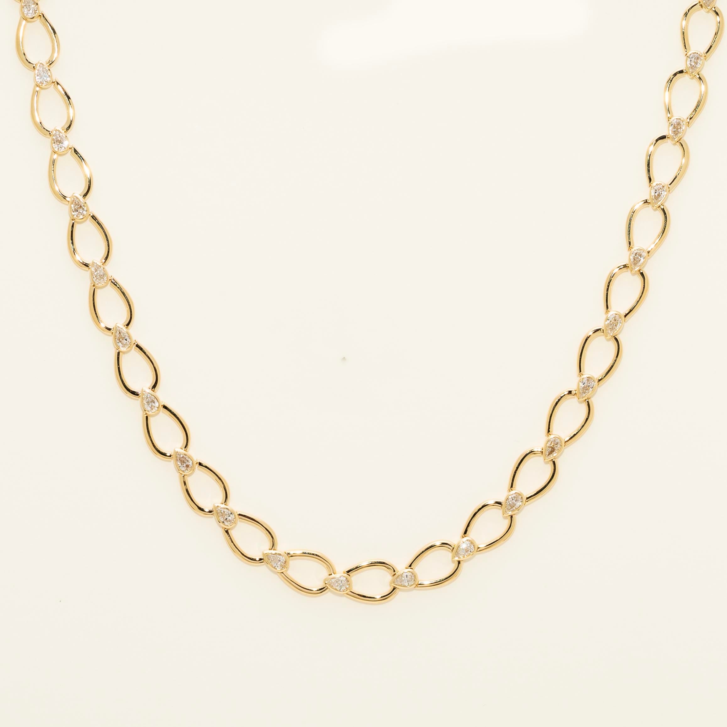 Nolita Collection Pear Shape Diamond Bezel Necklace in 18kt Yellow Gold (2 1/2ct tw)