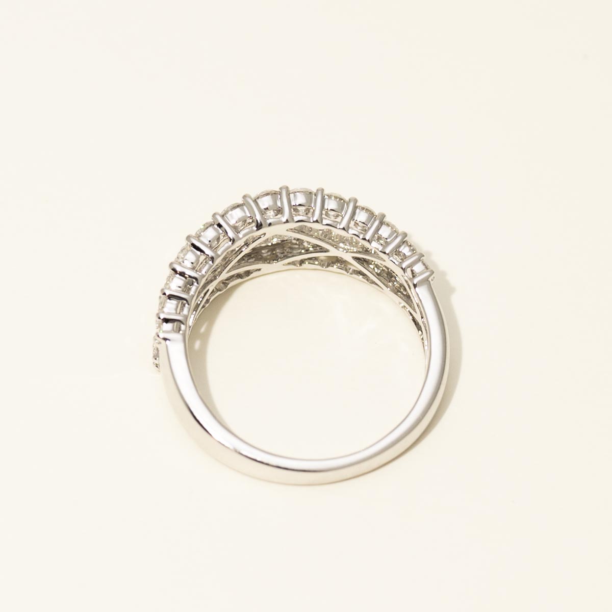 Three Row Baguette and Round Diamond Band in 14kt White Gold (1 1/2ct tw)