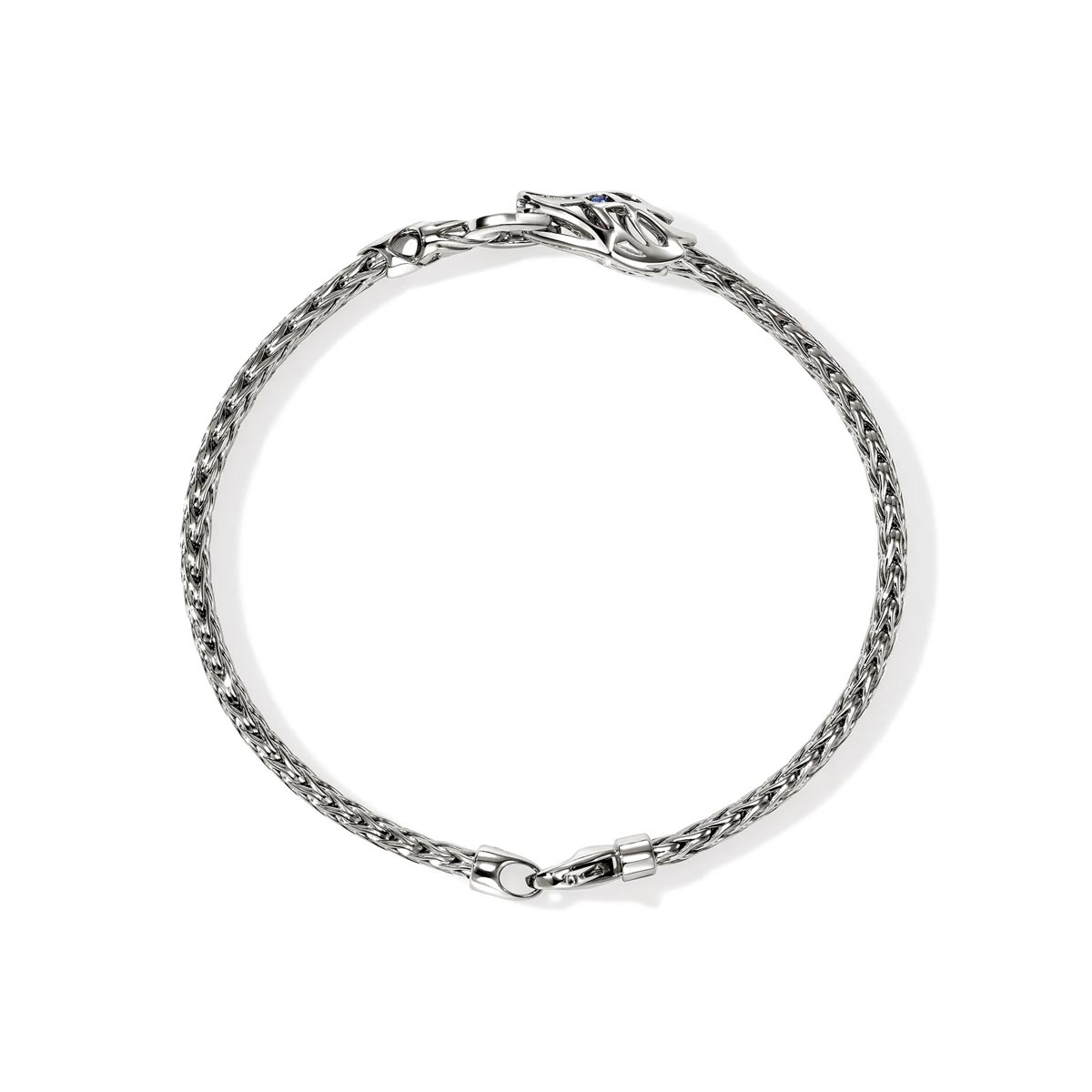 John Hardy Naga Diamond Bracelet in Sterling Silver with Blue Sapphires (.04ct tw)