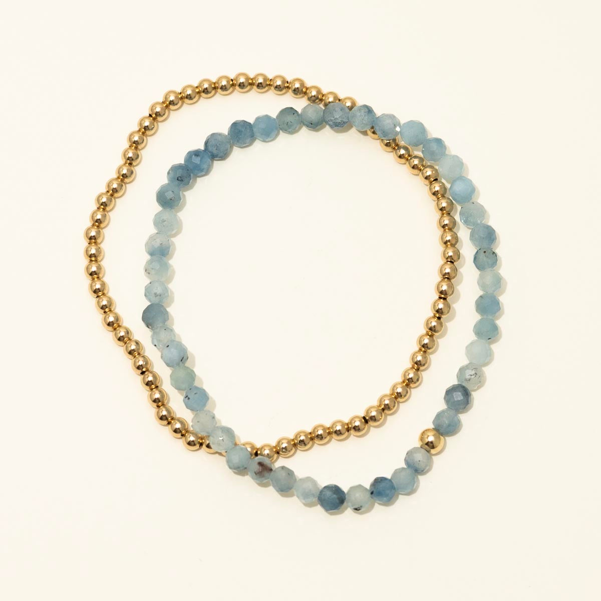 Dee Berkley Aquamarine and 3mm Ball Bracelet Set in 14kt Gold Filled- Jewelers for Children Fundraiser