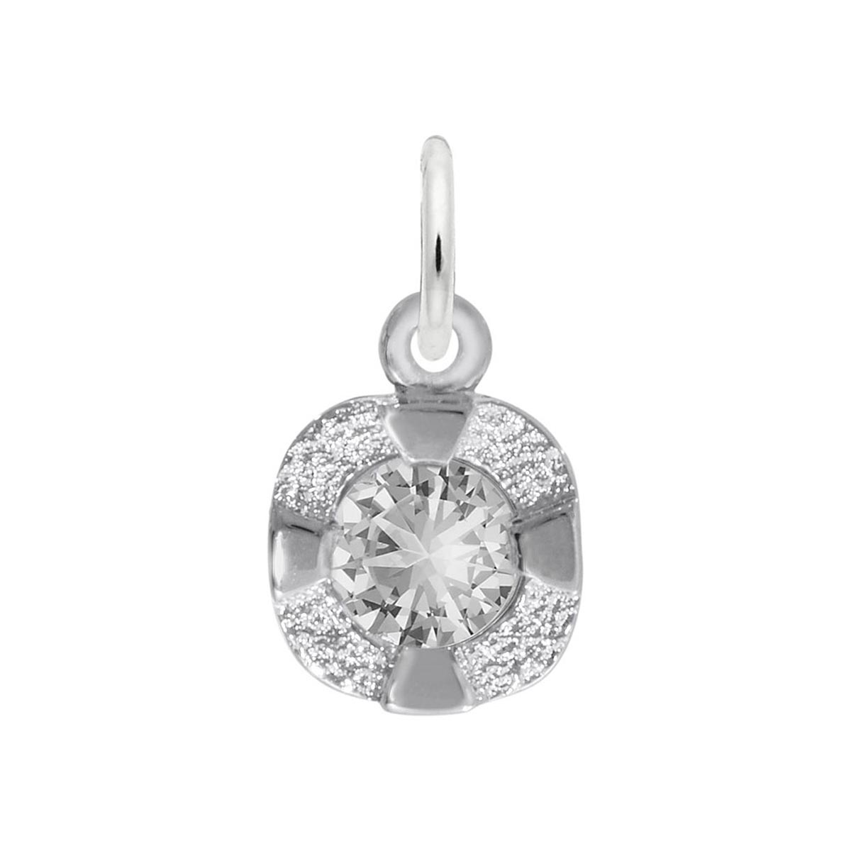 Petite April Birthstone Charm in Sterling Silver