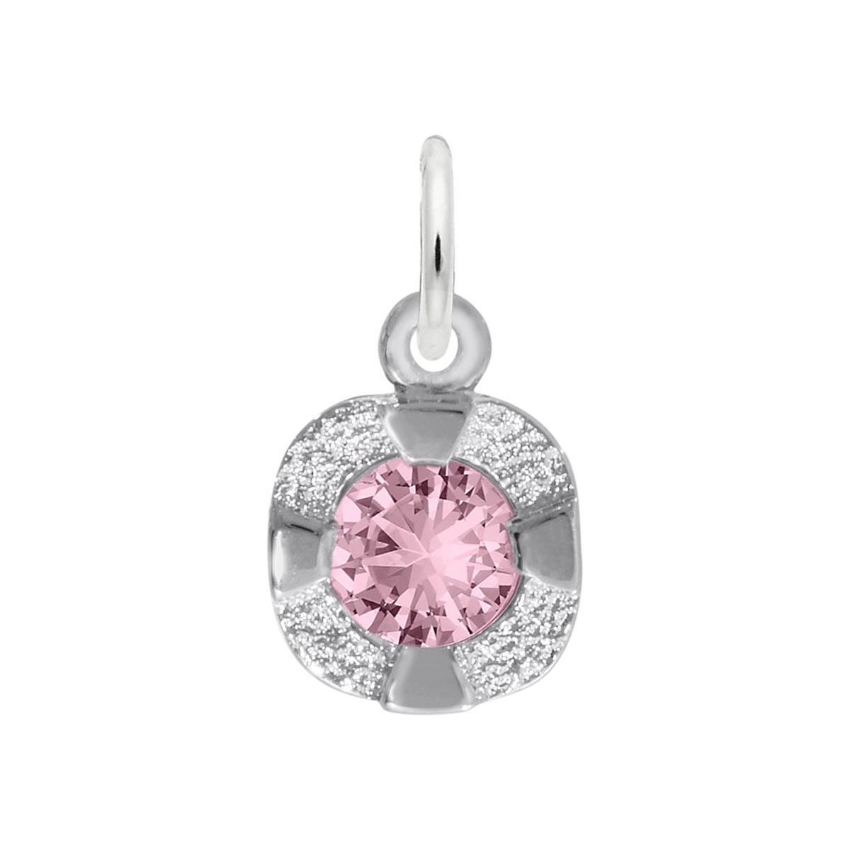 Petite October Birthstone Charm in Sterling Silver