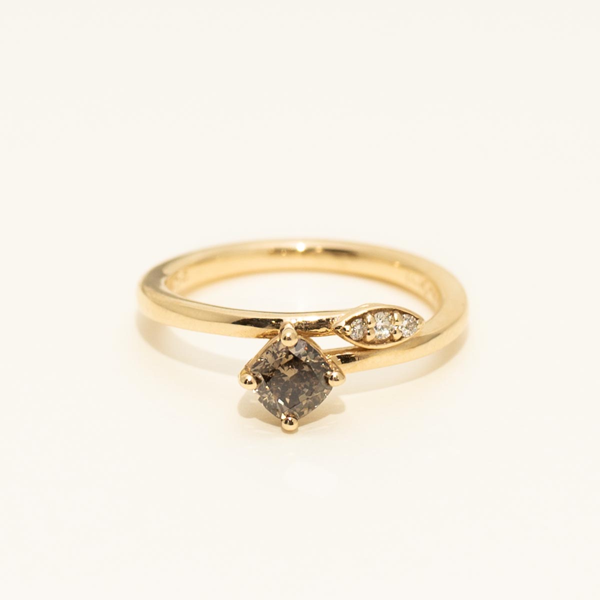 Cushion Cut Champagne Bypass Ring in 14kt Yellow Gold (1/2ct tw)
