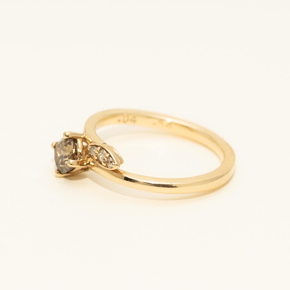 Cushion Cut Champagne Bypass Ring in 14kt Yellow Gold (1/2ct tw)