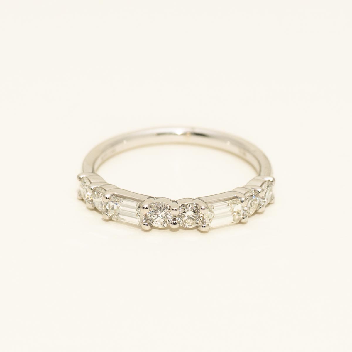 Baguette and Round Diamond Band in 14kt White Gold (3/4ct tw)