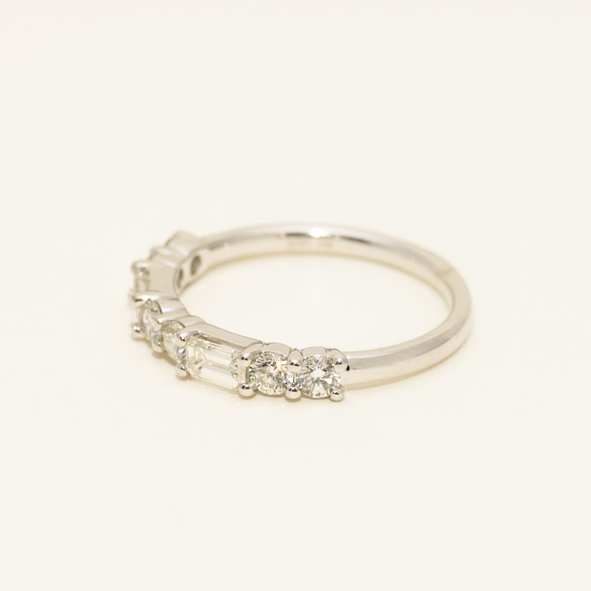 Baguette and Round Diamond Band in 14kt White Gold (3/4ct tw)
