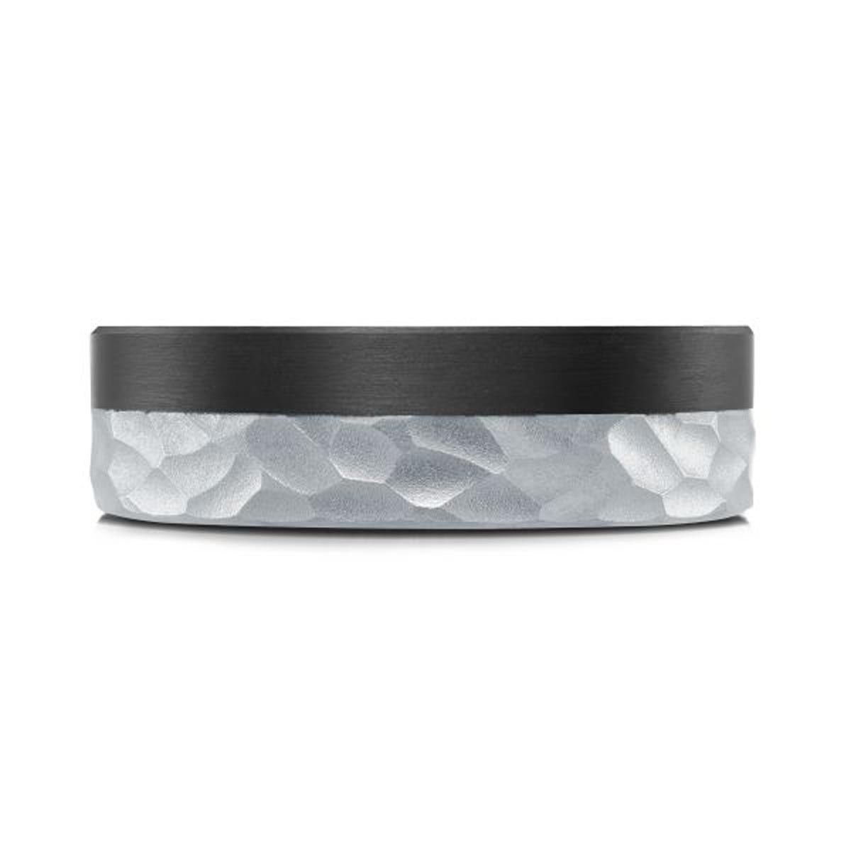 Mens Wedding Band in 14kt White Gold and Tantalum  (7mm)