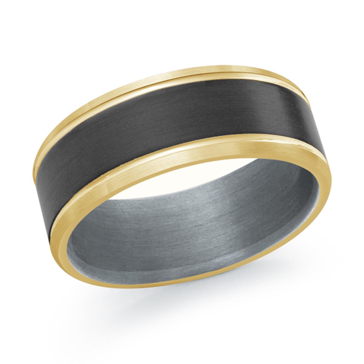 Mens Wedding Band in 14kt Yellow Gold and Tantalum  (8mm)