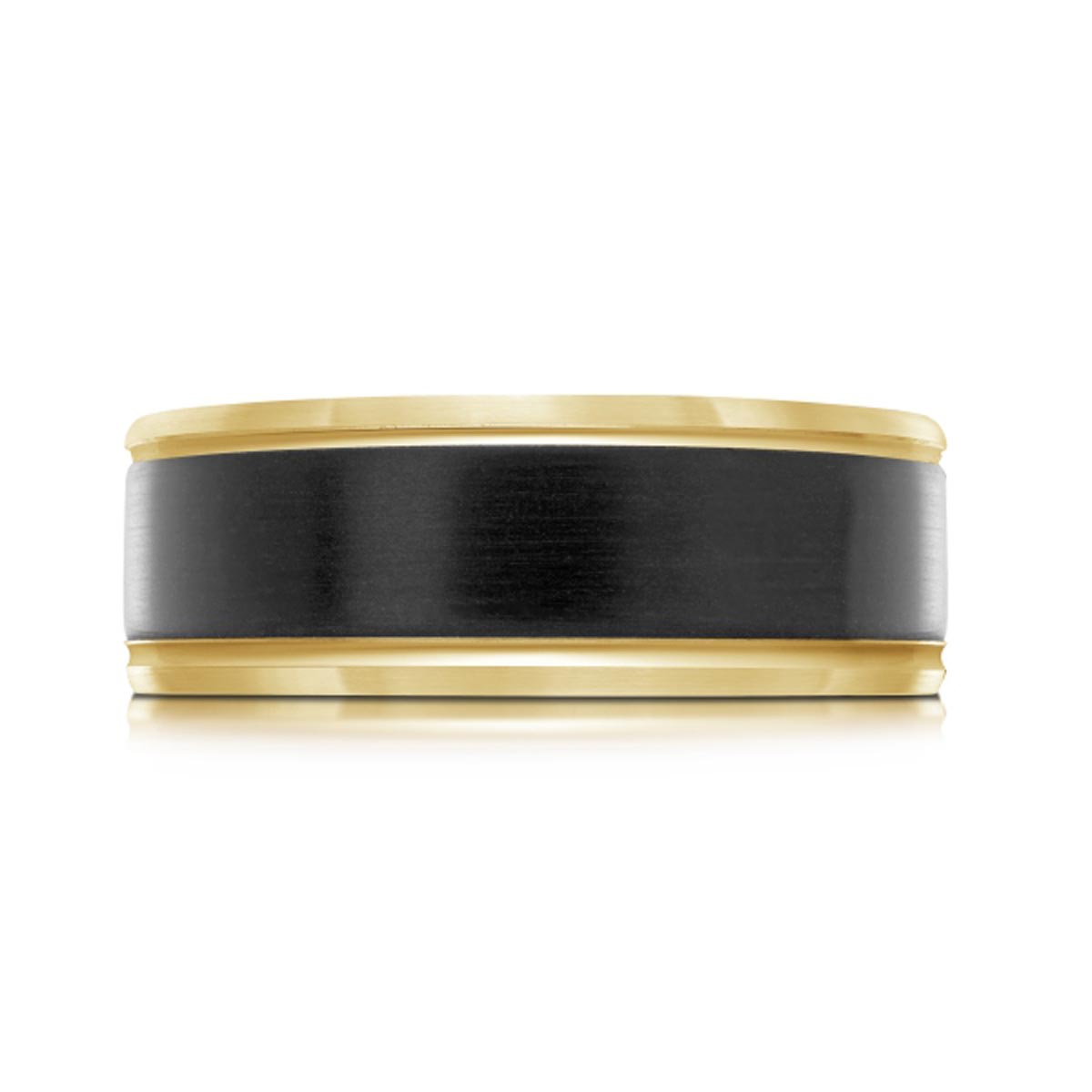 Mens Wedding Band in 14kt Yellow Gold and Tantalum  (8mm)