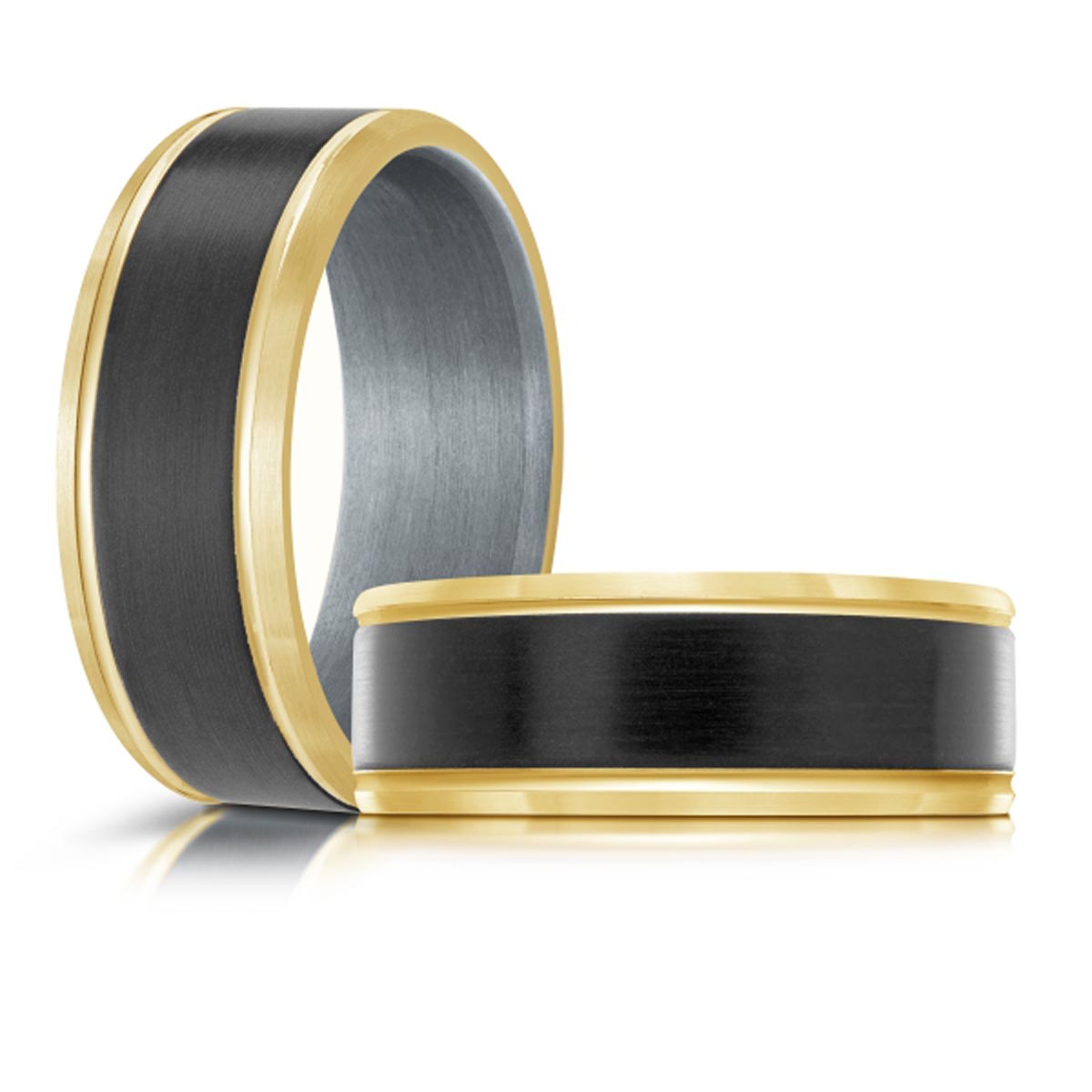 Mens Wedding Band in 14kt Yellow Gold and Tantalum  (8mm)