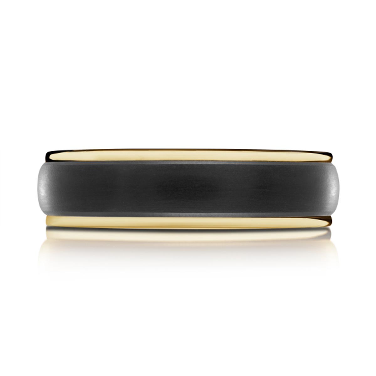Mens Wedding Band in 14kt Yellow Gold and Tantalum  (6mm)