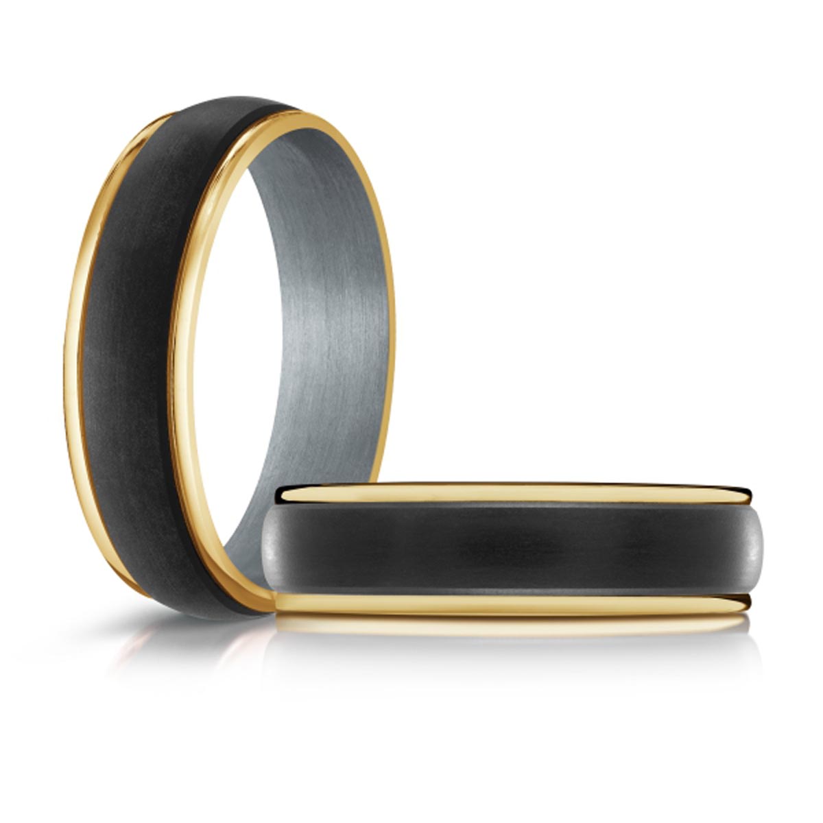 Mens Wedding Band in 14kt Yellow Gold and Tantalum  (6mm)