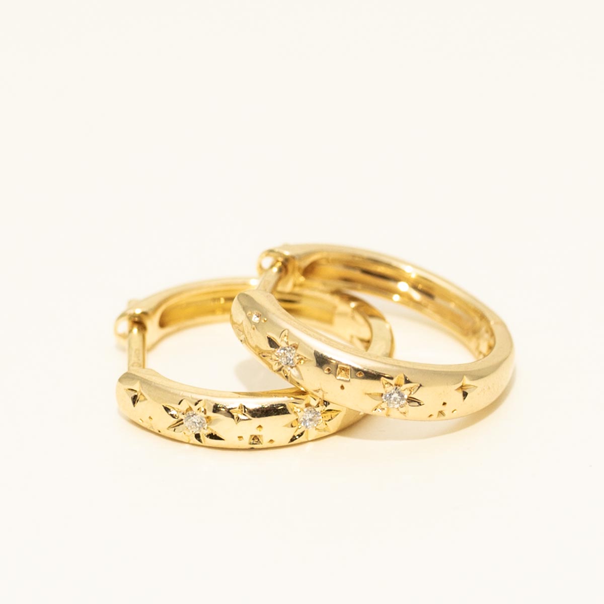 Lands Collection Spirit Constellation Diamond Hoop Earrings in Yellow Modern Electrum (.04ct tw)