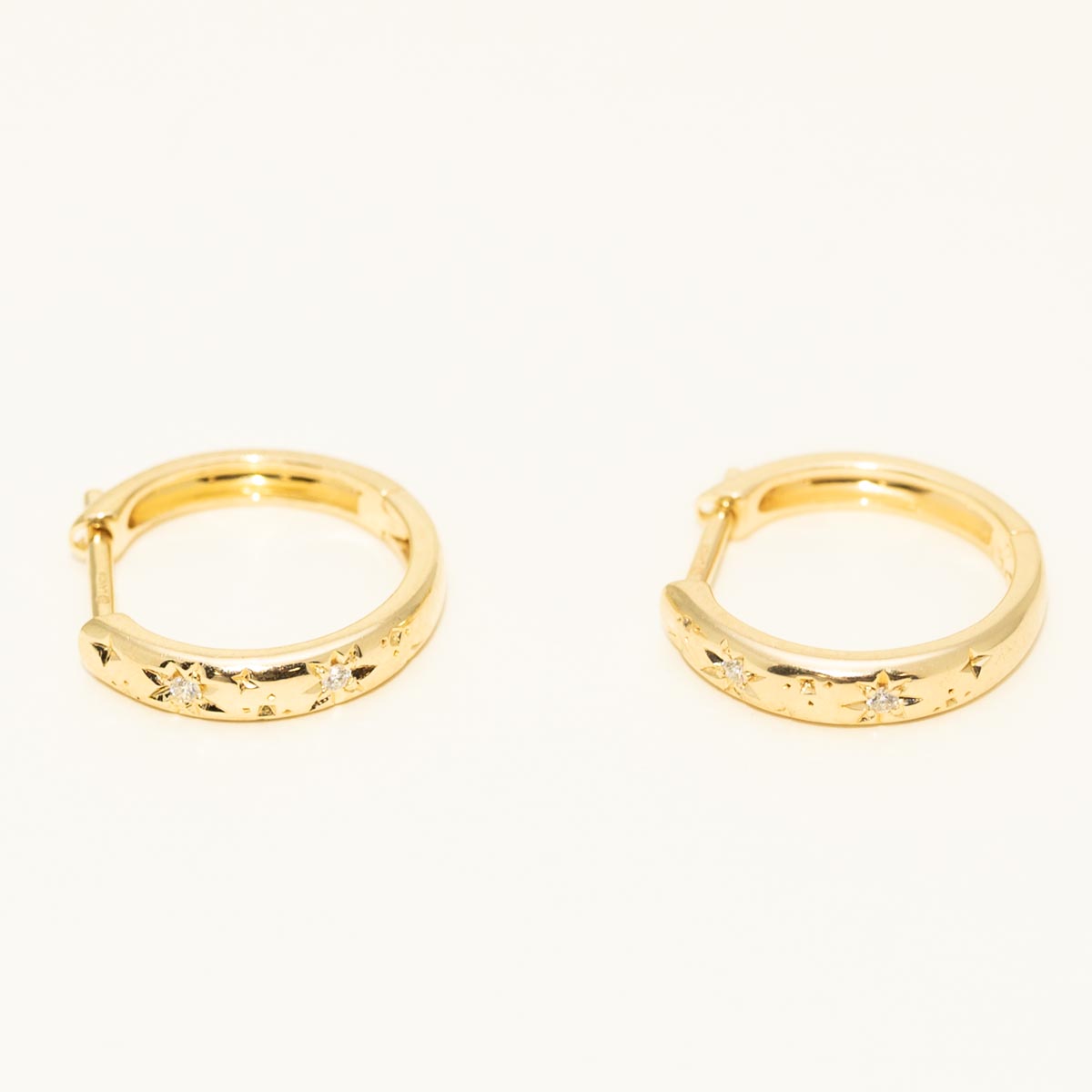 Lands Collection Spirit Constellation Diamond Hoop Earrings in Yellow Modern Electrum (.04ct tw)