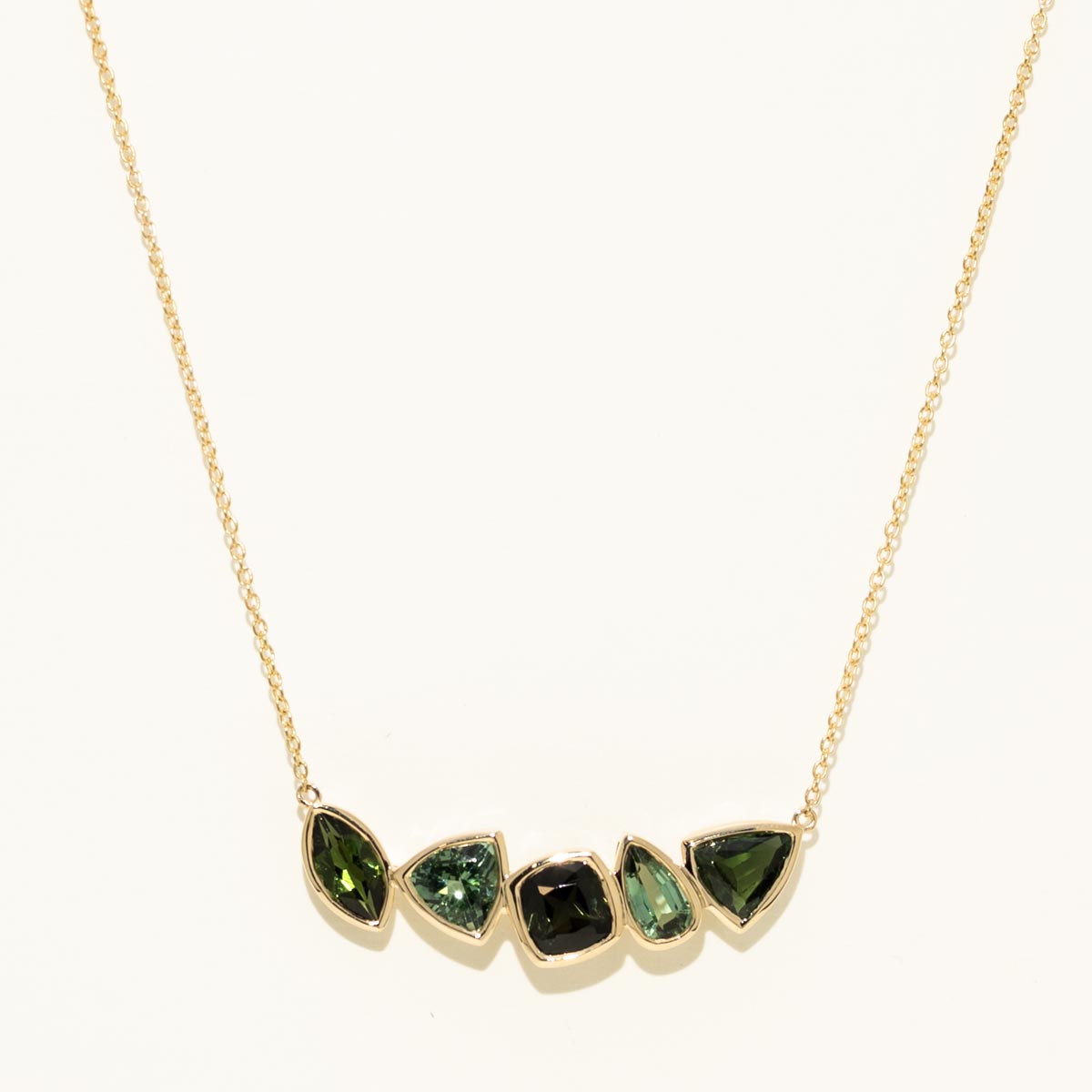 Coastlines Maine Green Tourmaline Necklace in 14kt Yellow Gold