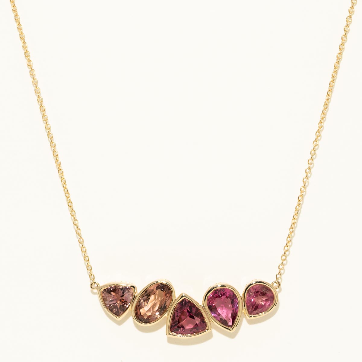 Coastlines Maine Pink Tourmaline Necklace in 14kt Yellow Gold