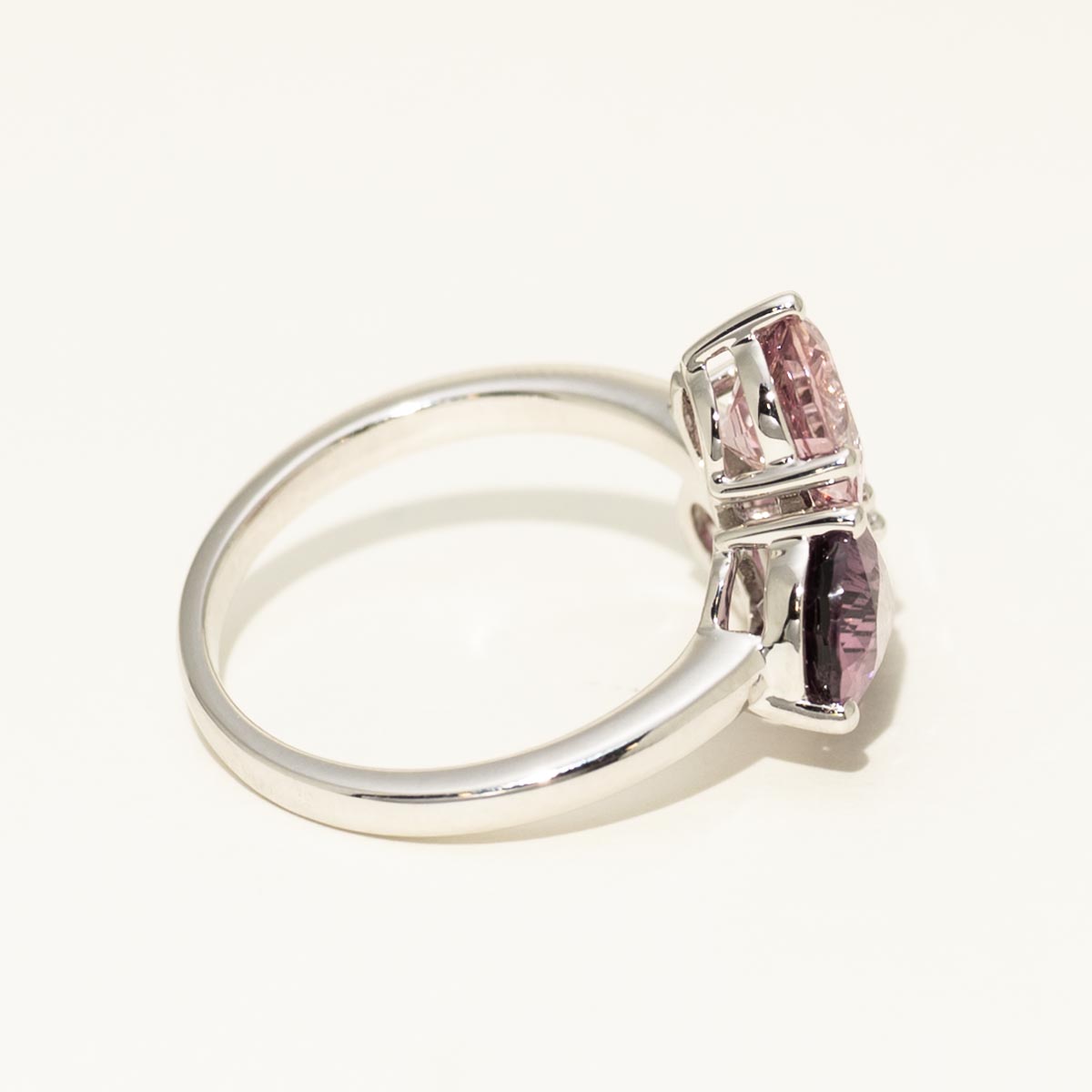 Multi Shaped Purple and Pink Spinel Ring in 14kt White Gold