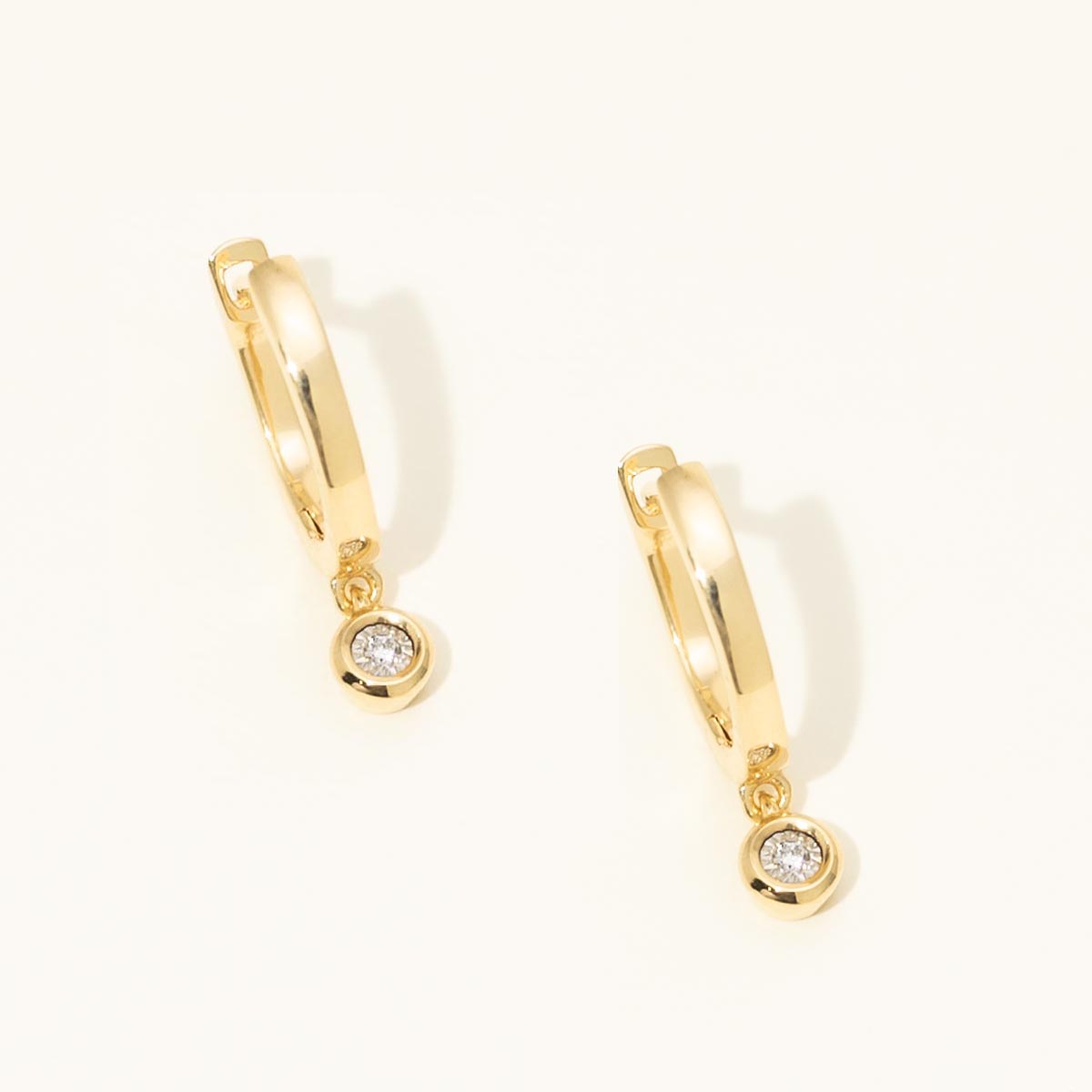 Lands Collection Spirit Origin Diamond Dangle Hoop Earrings in Yellow Modern Electrum (.03ct tw)