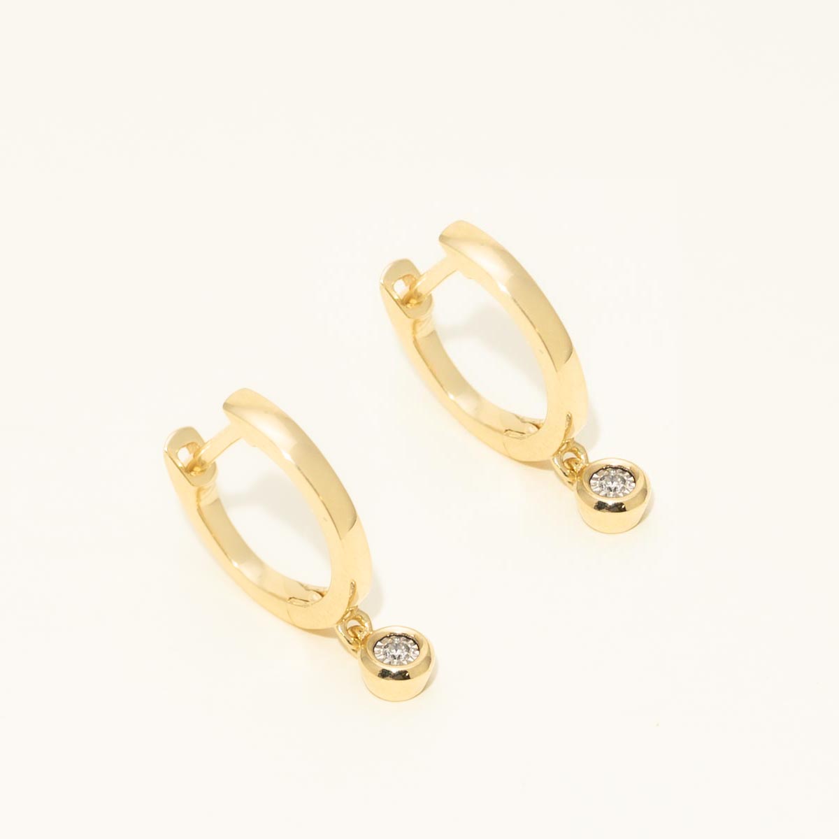 Lands Collection Spirit Origin Diamond Dangle Hoop Earrings in Yellow Modern Electrum (.03ct tw)