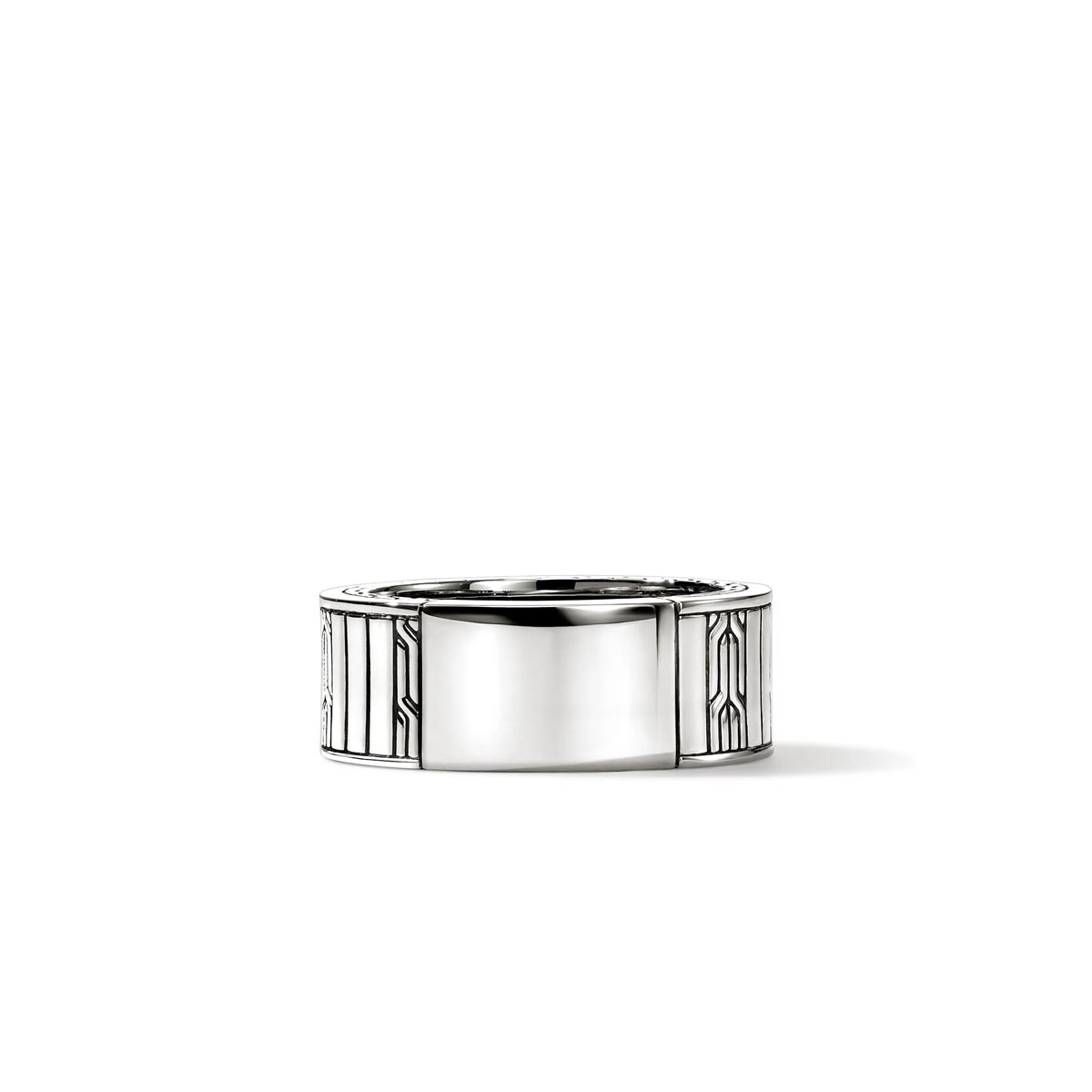 John Hardy Band in Sterling Silver with Treated Turquoise Malachite and Treated Chrysocolla (sz 10)