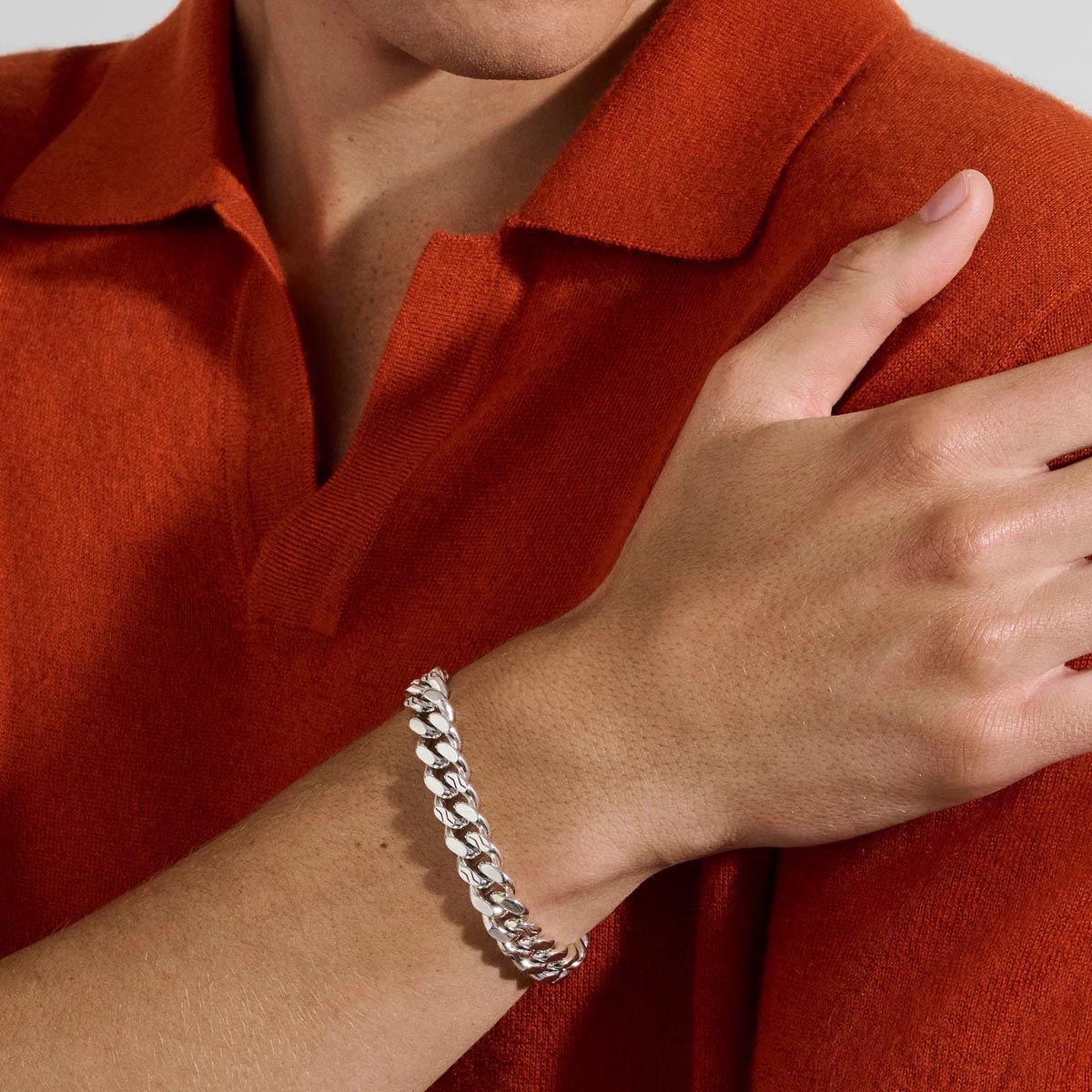 John Hardy Curb Link Bracelet in Sterling Silver (7 3/4 inches and 11mm wide)