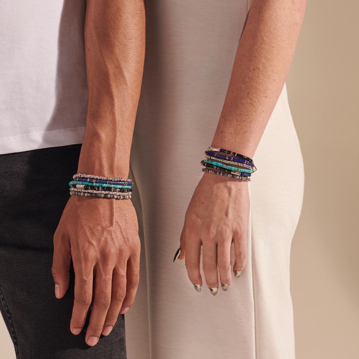 John Hardy Heishi Treated Turquoise Bead Bracelet in Sterling Silver (4mm beads)