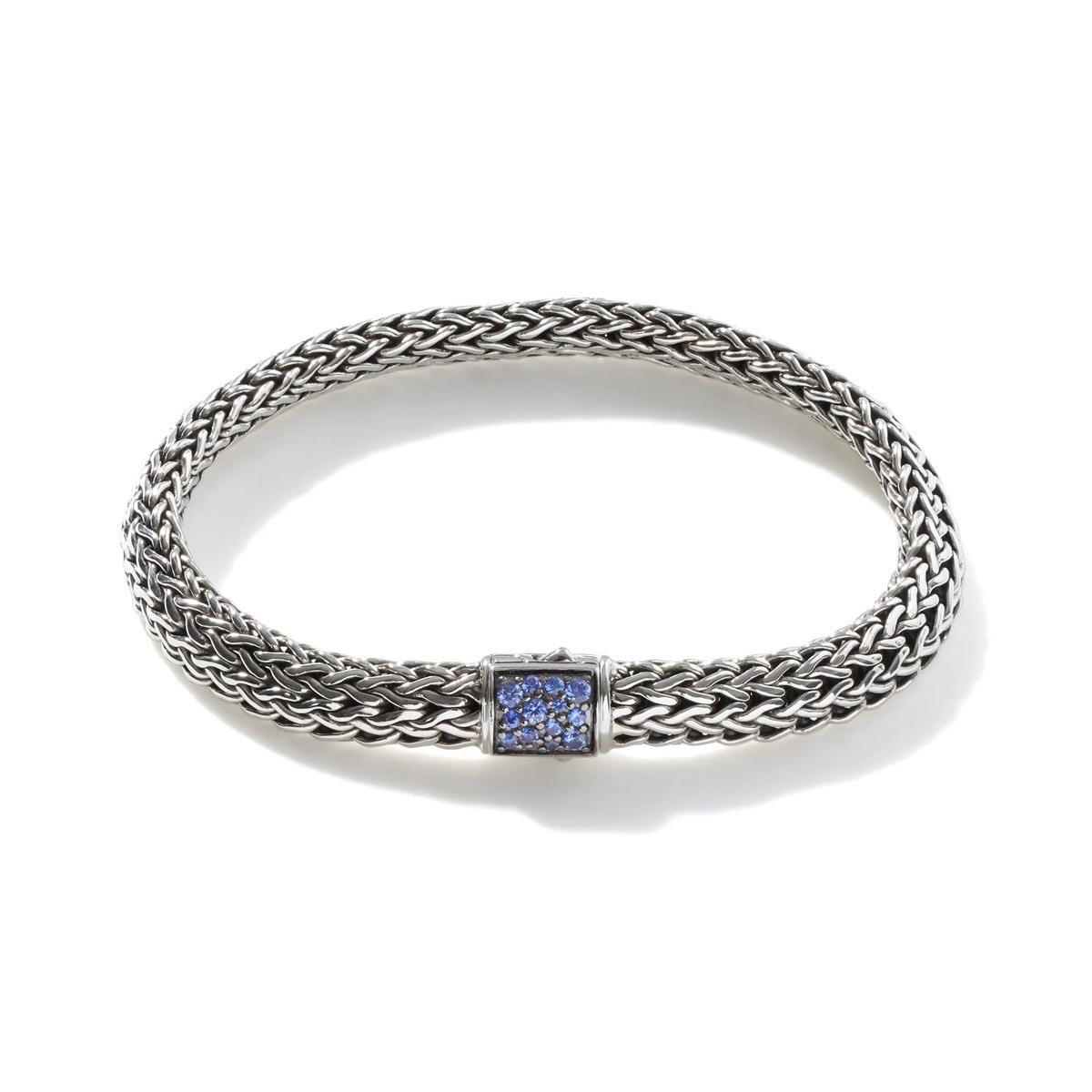 John Hardy Icon Reversible Black and Blue Sapphire Bracelet in Sterling Silver (6.5mm)