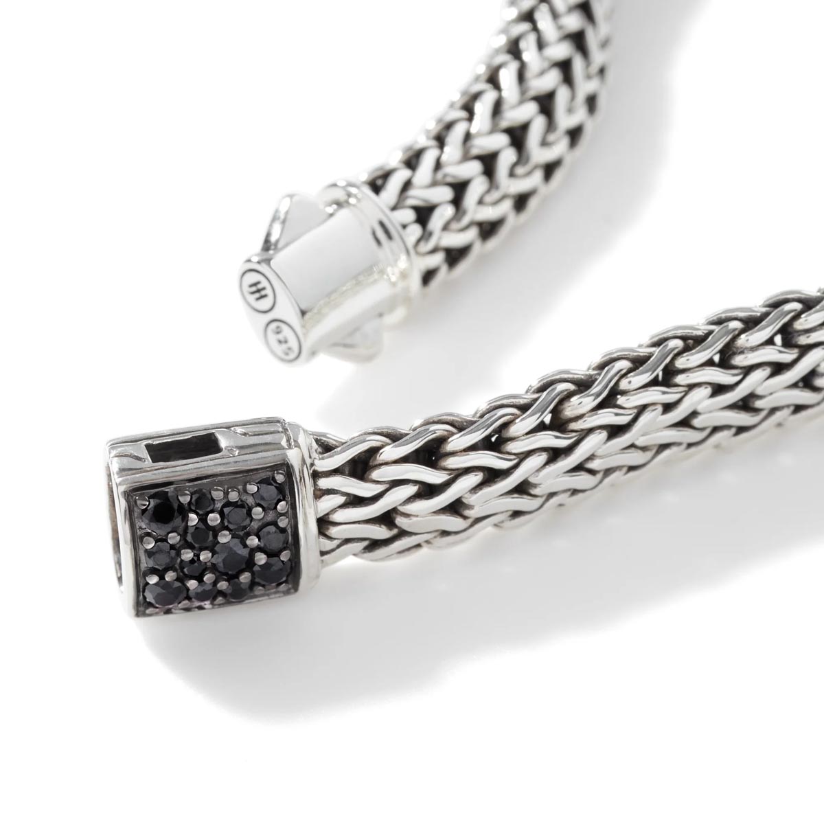 John Hardy Icon Reversible Black and Blue Sapphire Bracelet in Sterling Silver (6.5mm)
