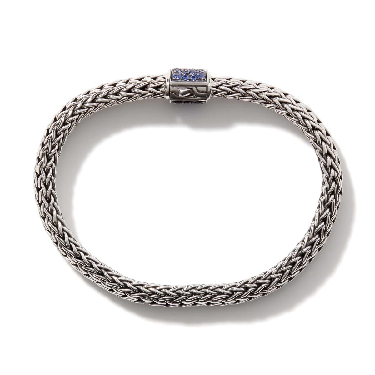 John Hardy Icon Reversible Black and Blue Sapphire Bracelet in Sterling Silver (6.5mm)