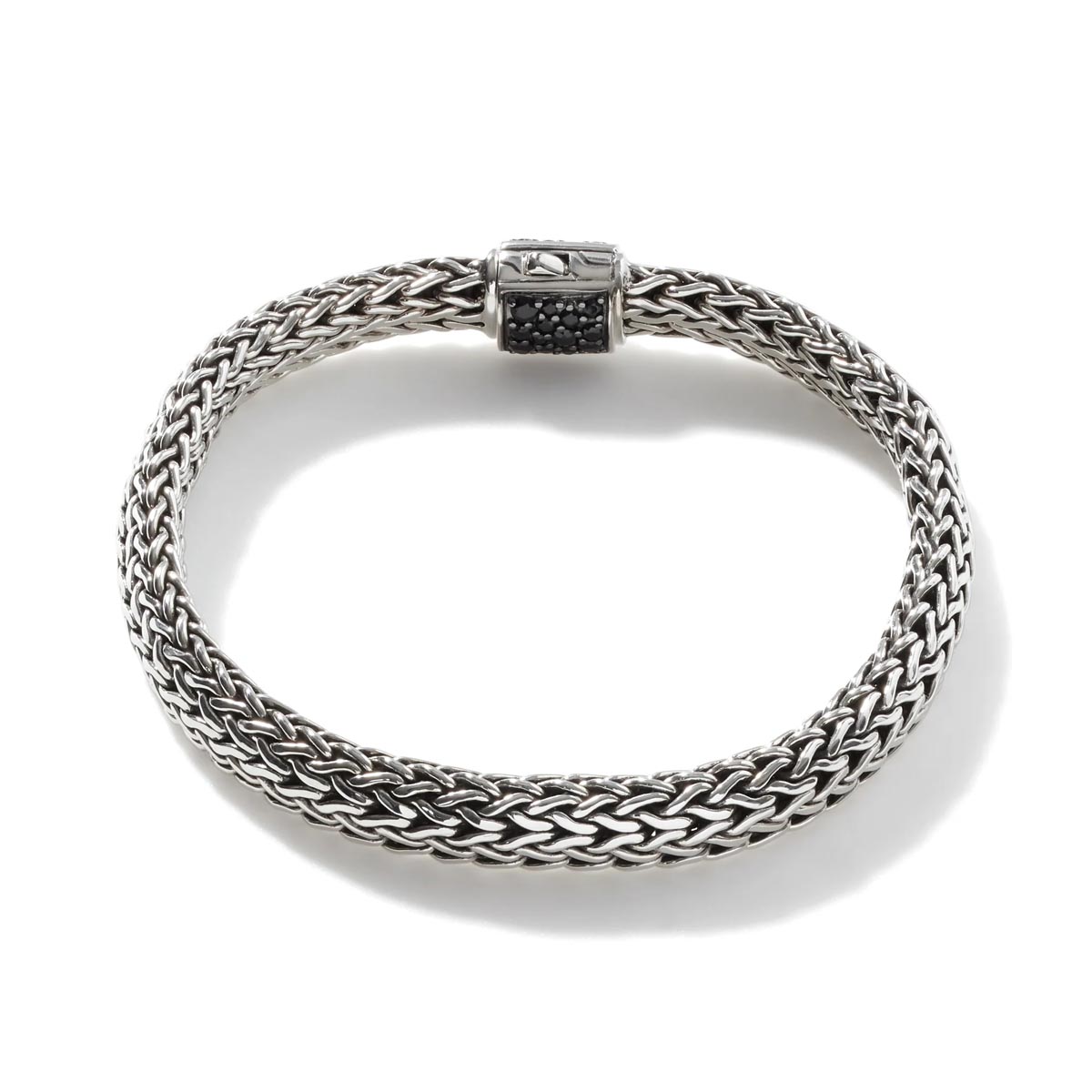 John Hardy Icon Reversible Black and Blue Sapphire Bracelet in Sterling Silver (6.5mm)