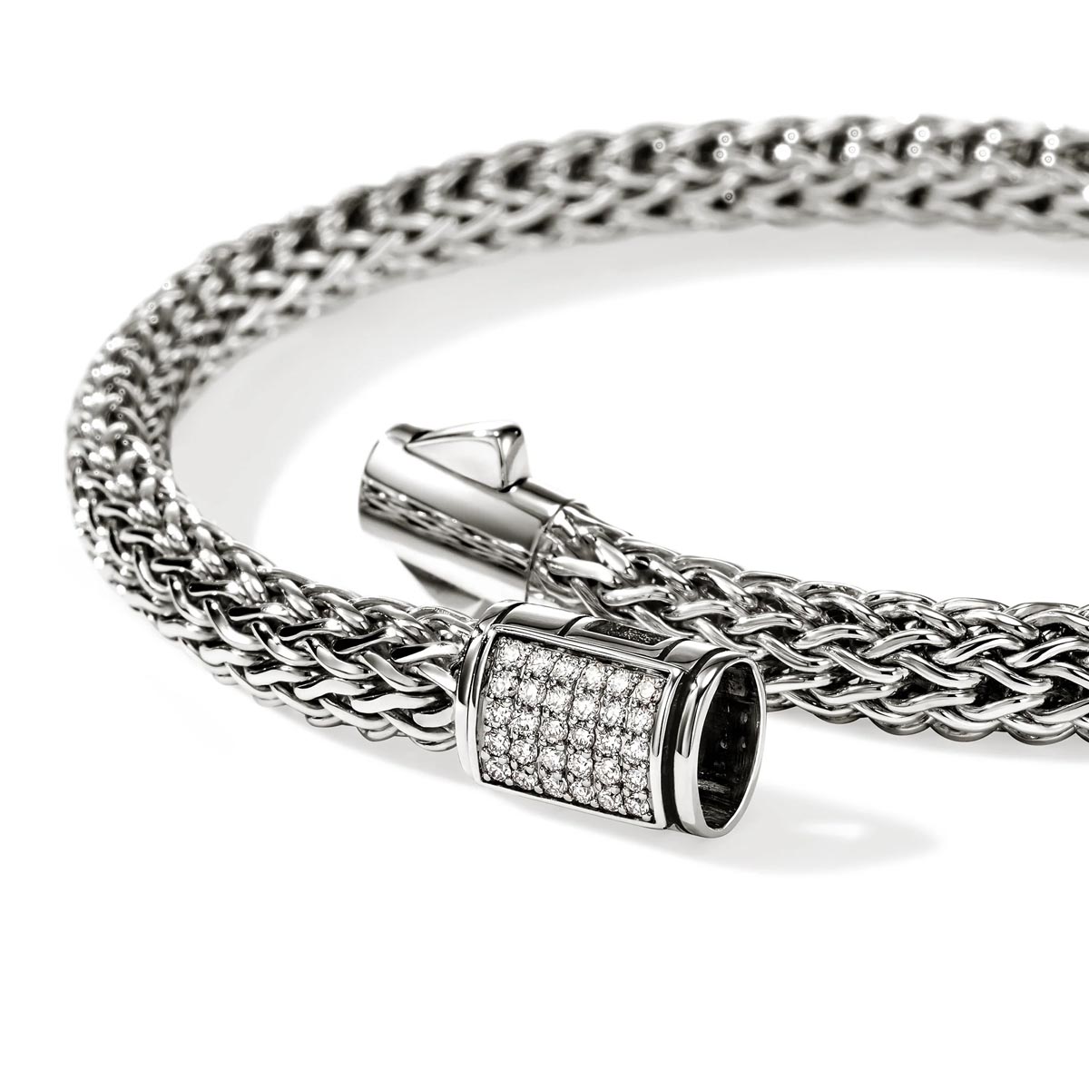 John Hardy Icon Diamond Bracelet in Sterling Silver (1/7ct tw)
