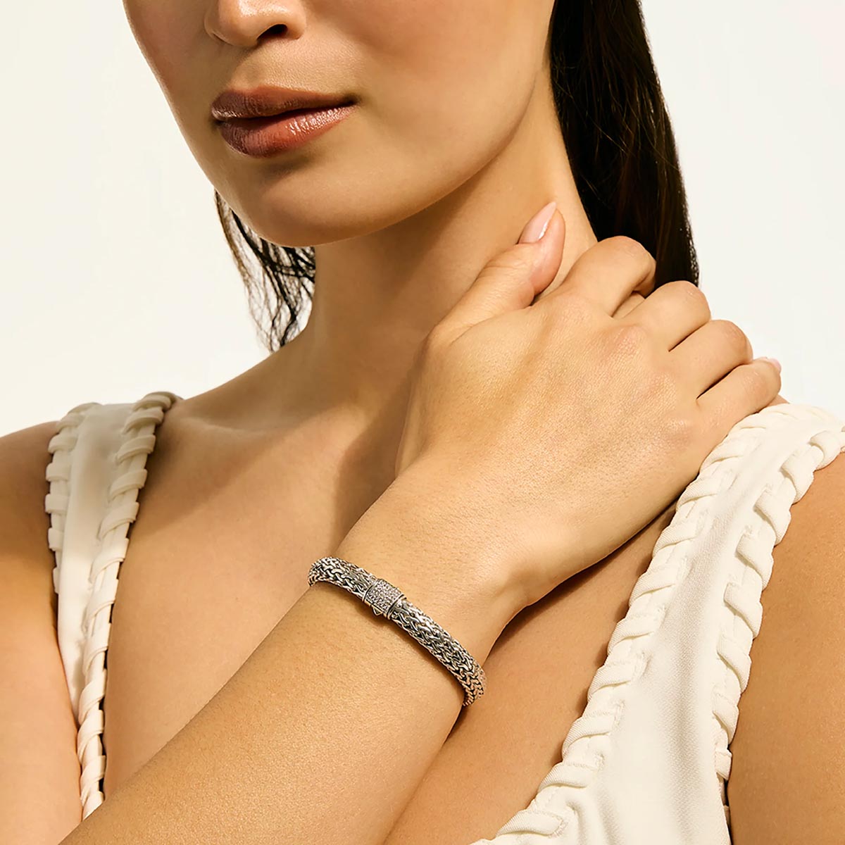 John Hardy Icon Diamond Bracelet in Sterling Silver (1/5ct tw)