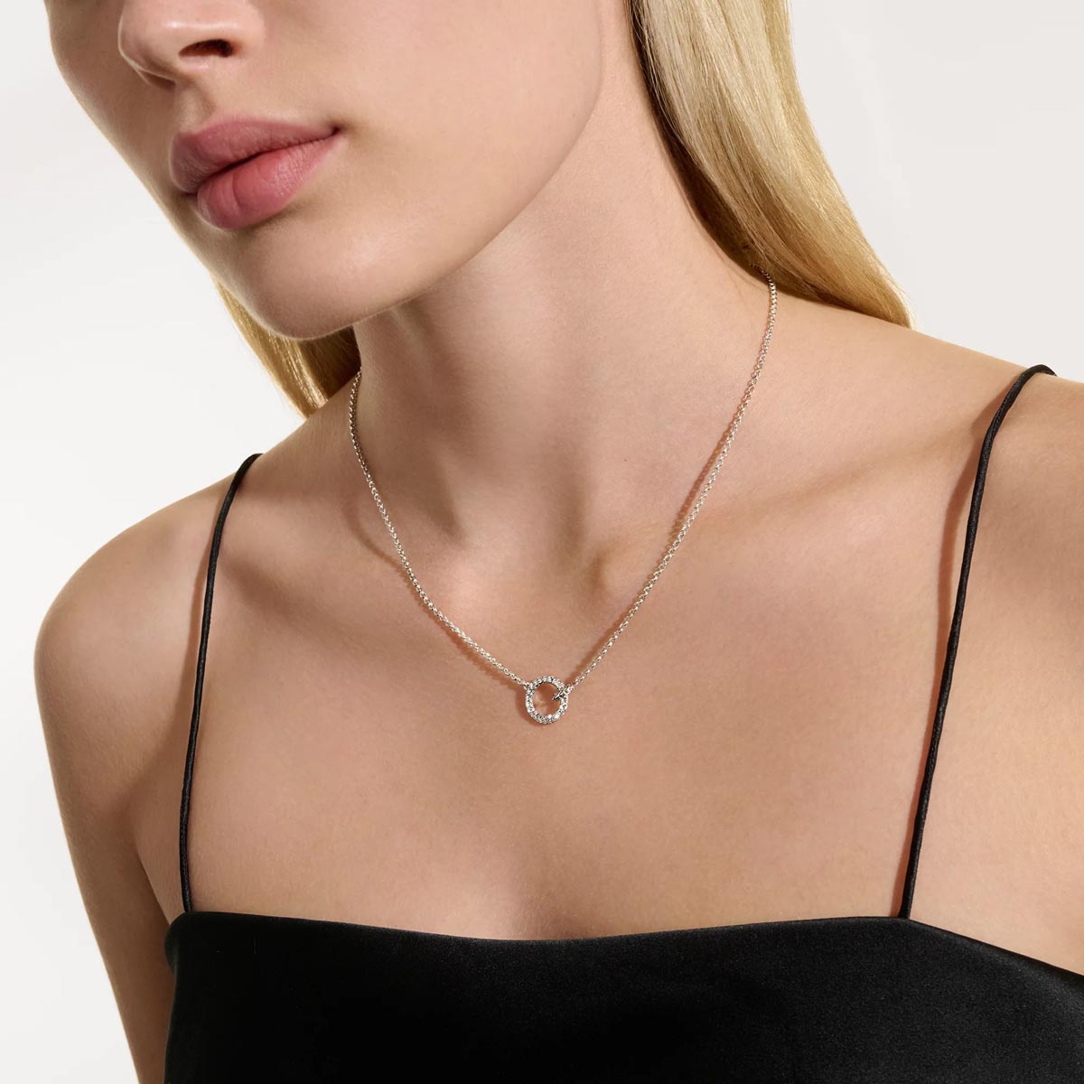 John Hardy Essentials Diamond Pave Circle Necklace in Sterling Silver (1/3ct tw)