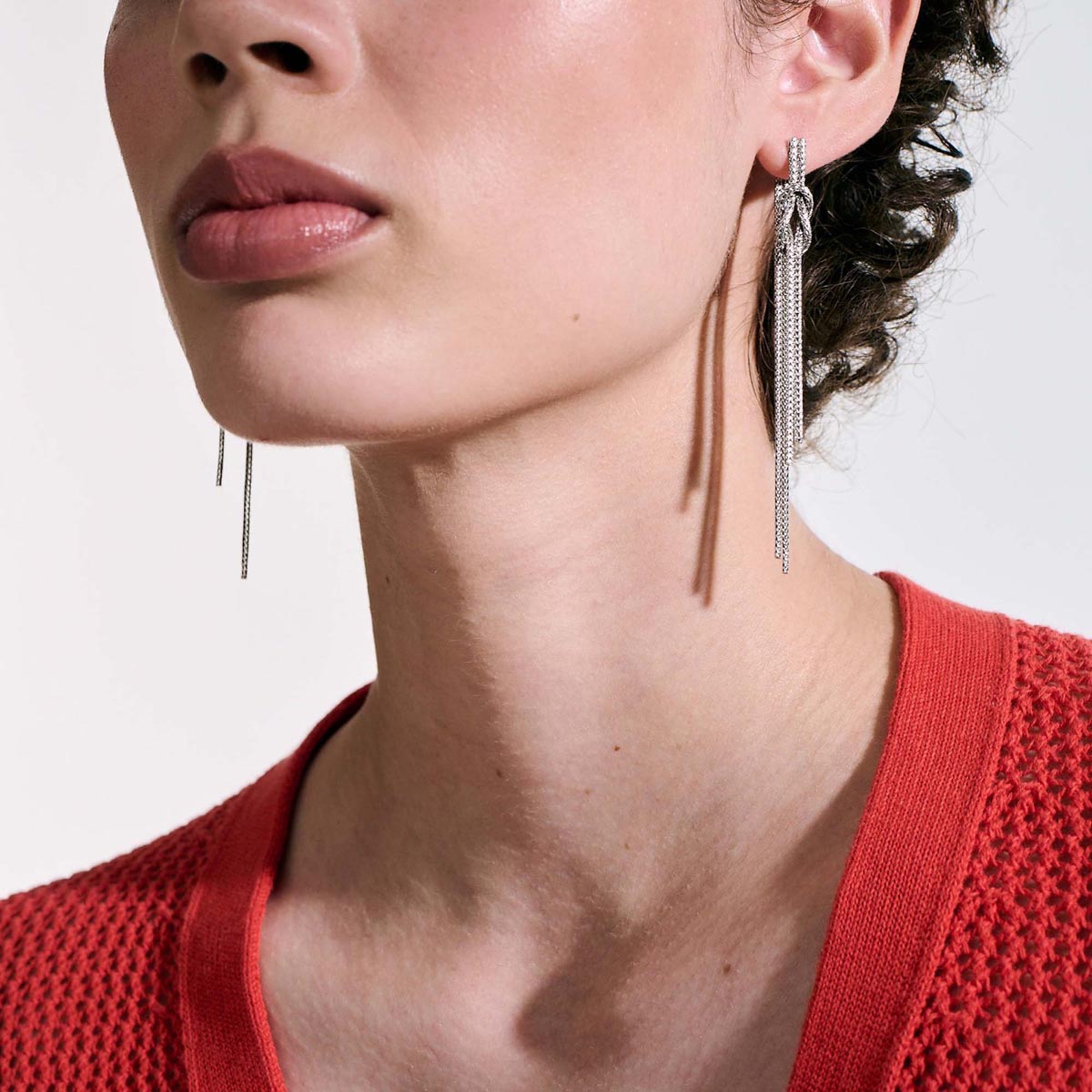 John Hardy Love Knot Drop Earrings in Sterling Silver