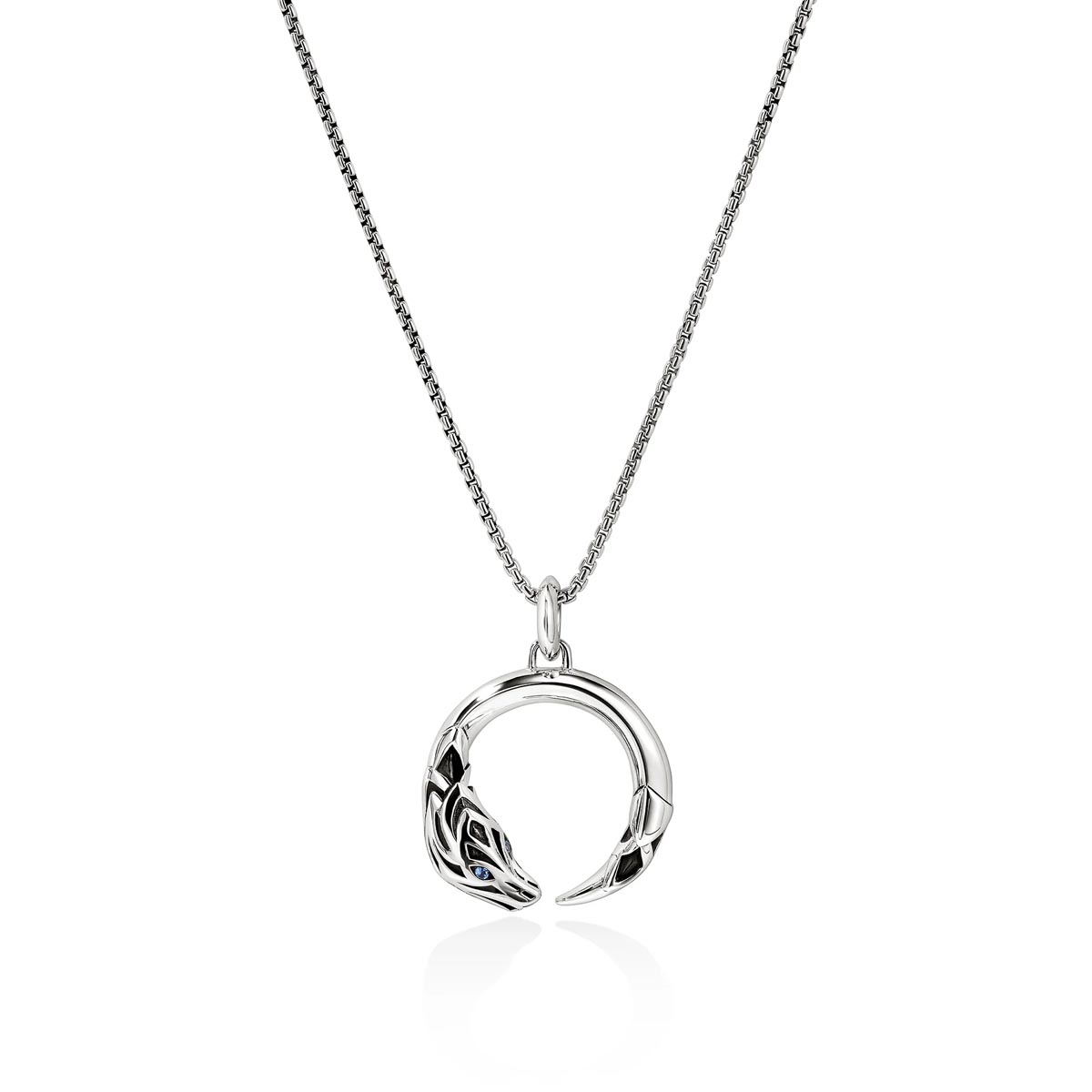 John Hardy Naga Necklace in Sterling Silver with Sapphires