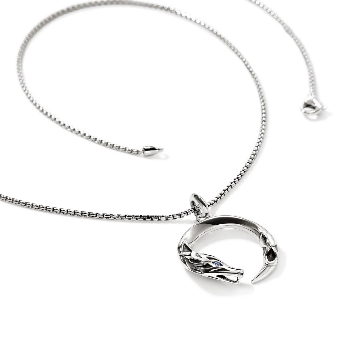 John Hardy Naga Necklace in Sterling Silver with Sapphires