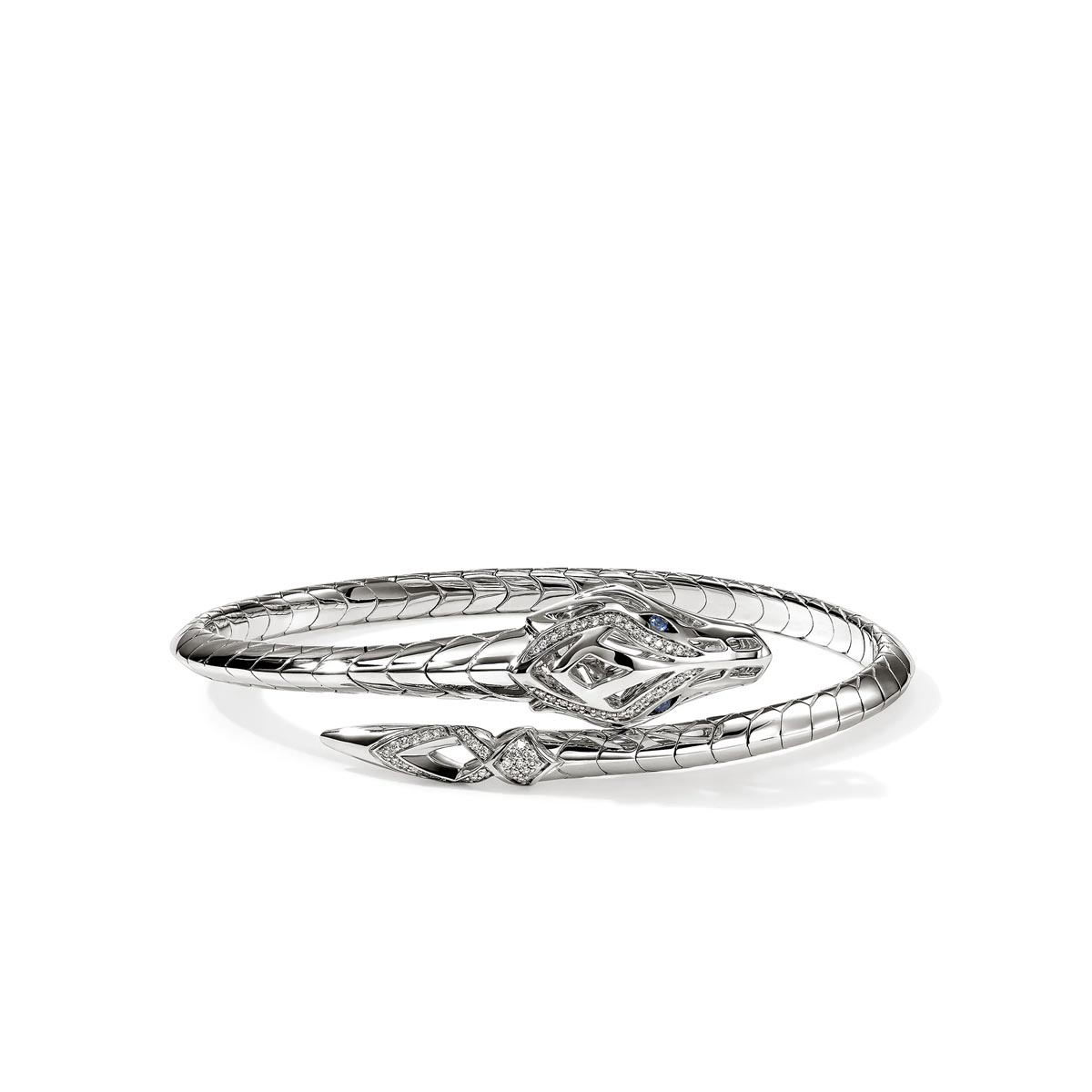 John Hardy Naga Diamond Pave Bracelet in Sterling Silver with Sapphires (1/5ct tw)