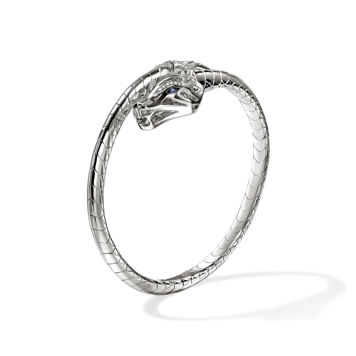 John Hardy Naga Diamond Pave Bracelet in Sterling Silver with Sapphires (1/5ct tw)