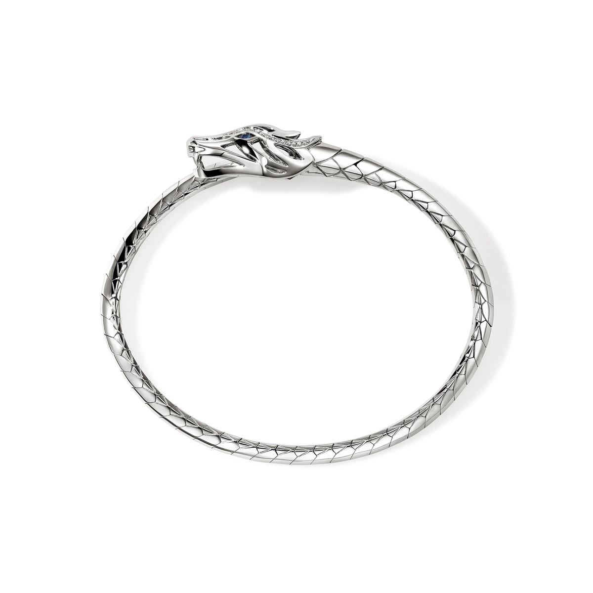 John Hardy Naga Diamond Pave Bracelet in Sterling Silver with Sapphires (1/5ct tw)